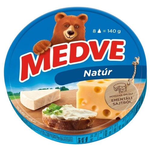 Medve Natur Streichfähiger, Fetter Schmelzkäse - 8 x 17,5 g (140 g)