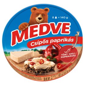   Medve Csípős Paprikás Kenhető, Félzsíros Ömlesztett Sajt - 8 x 17,5 g (140 g)