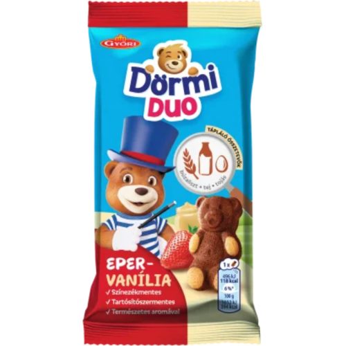 Dörmi Duo Weicher Biskuit mit Erdbeerfüllung und Vanillecreme - 30 g