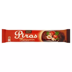   Piros Mogyorós Zartbitterschokolade mit Haselnusscremefüllung und ganzen Haselnüssen – 40 g