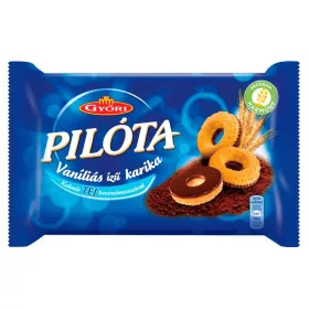   Győri Pilóta Vanille-Kringel mit Kakaohaltiger Milchglasur - 150 g