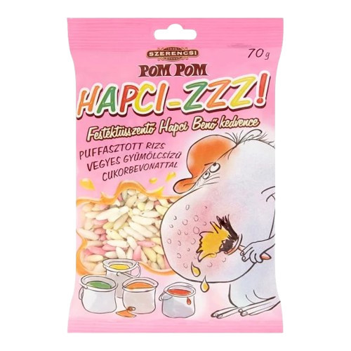 Szerencsi PomPom Hapci-zzz! – Puffreis mit Zuckerglasur, gemischter Fruchtgeschmack – 70 g