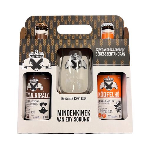 Szent András Bierauswahl im Geschenkkarton mit Glas