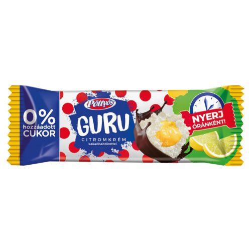 Pöttyös Guru 0% Quarkdessert mit Kakaoglasur und Zitronencremefüllung – 30 g