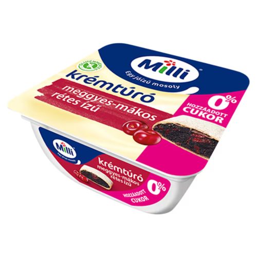 Milli Quarkcreme mit Geschmack von Sauerkirsch-Mohn-Strudel – 90 g